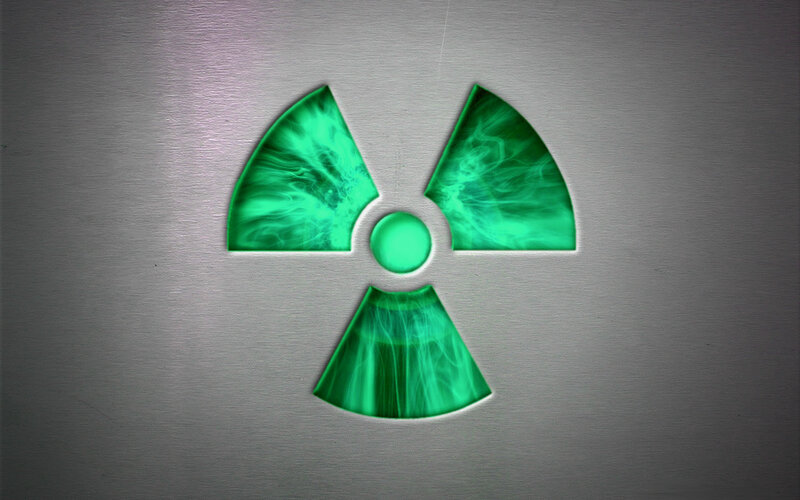 Green Radiation Symbol — Dramatic