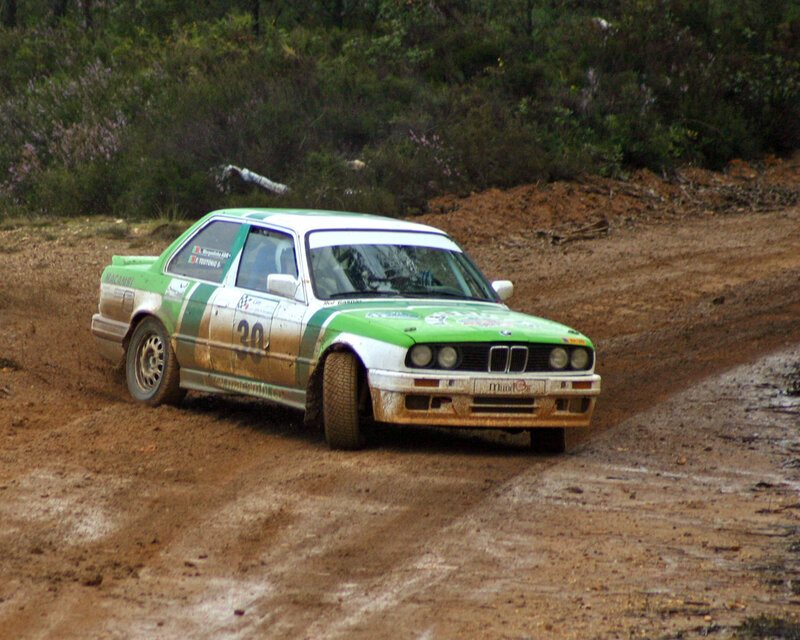 Green Rally Car — Action