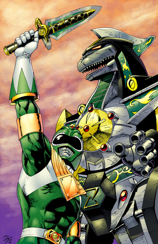 Green Ranger vs Dinozord