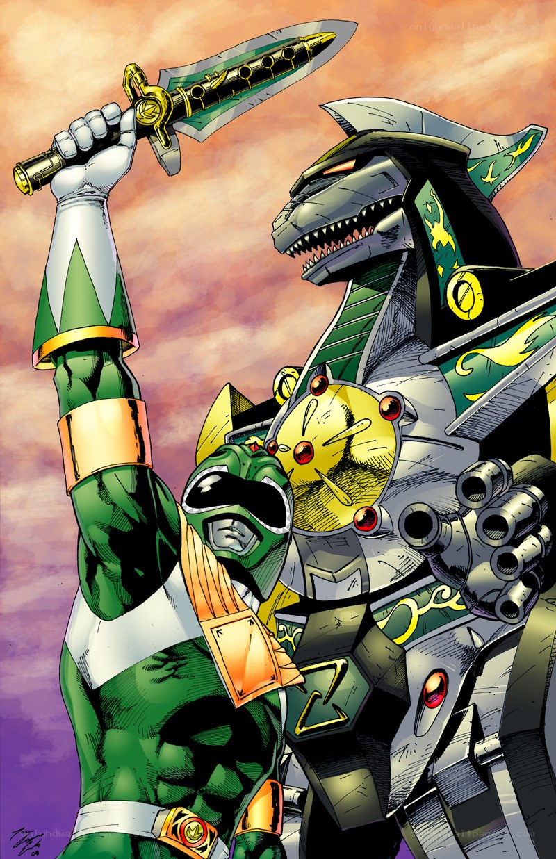 Green Ranger vs Dinozord