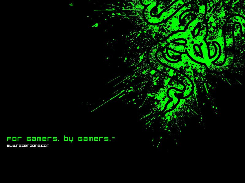 Green Razer Logo — Black