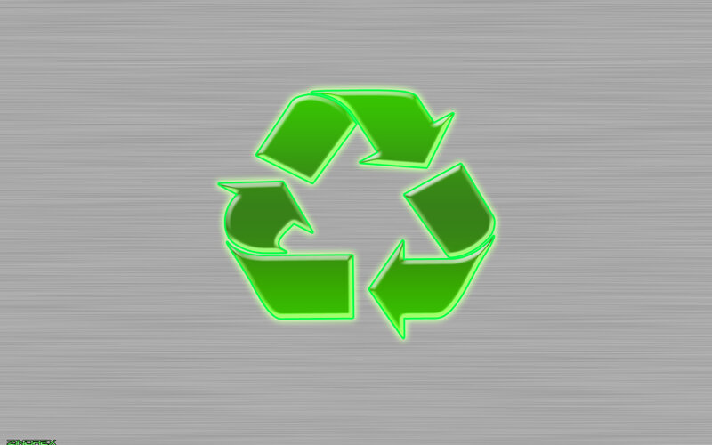 Green Recycling Symbol — Neutral, Digital Art