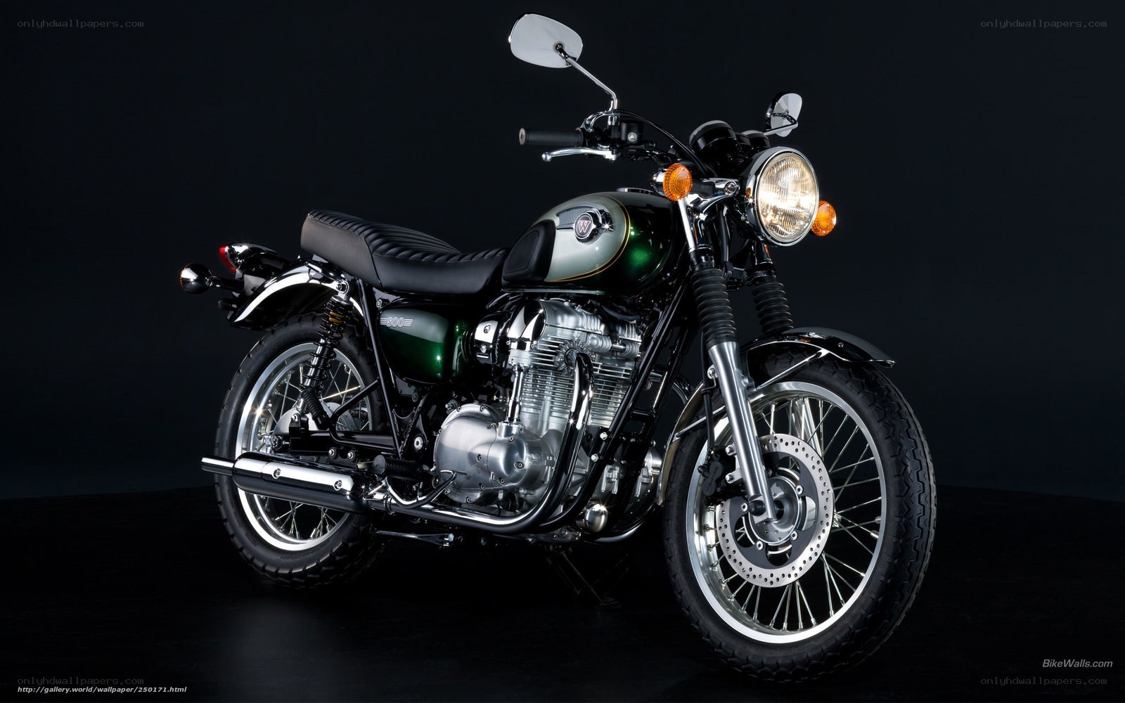green retro motorcycle