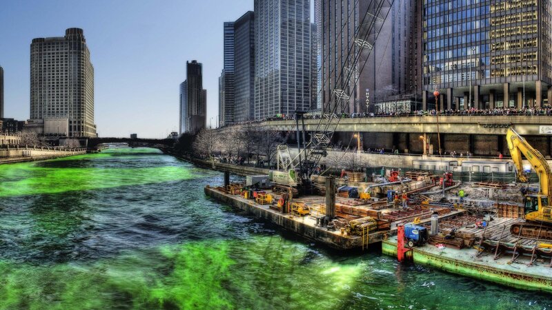 Green River in City — Dramatic