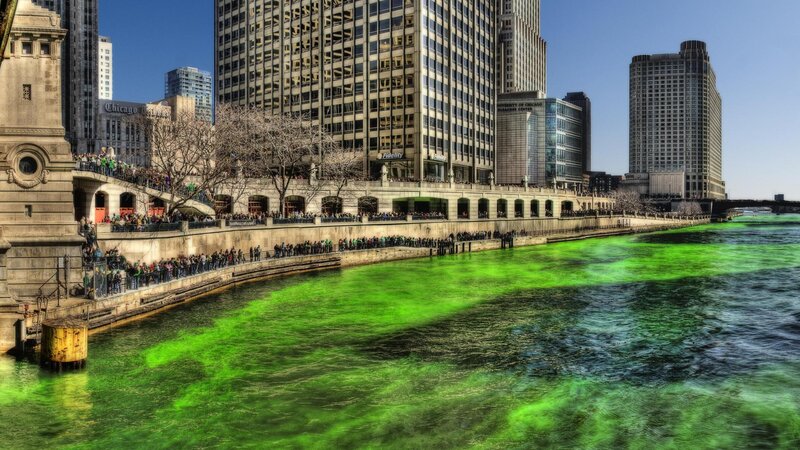 Green River in City