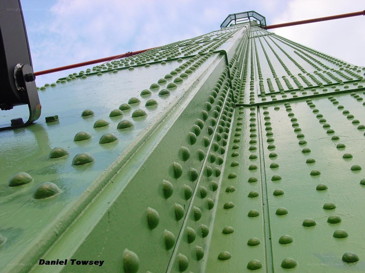 green riveted bridge structure
