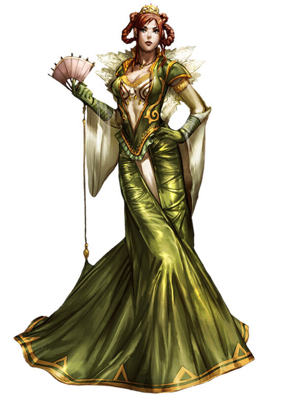 Green-robed fantasy noblewoman