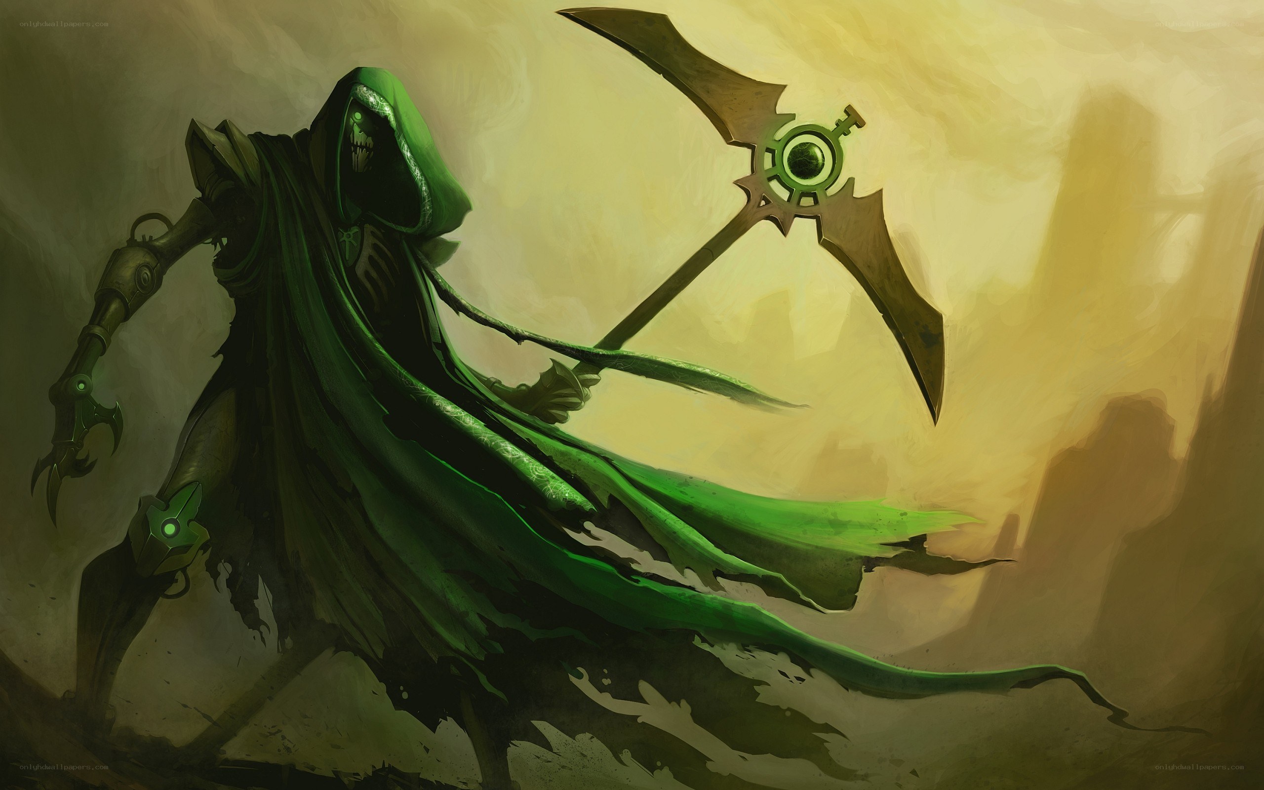 green-robed reaper with scythe