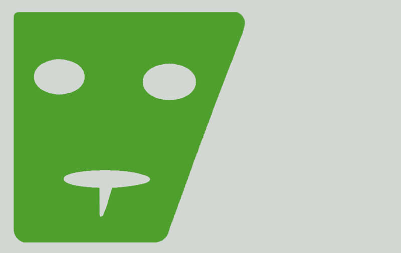 green robot face icon