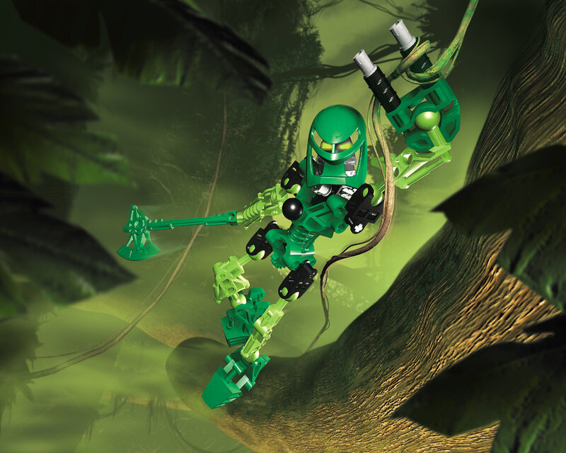 Green Robot in Jungle — Dramatic