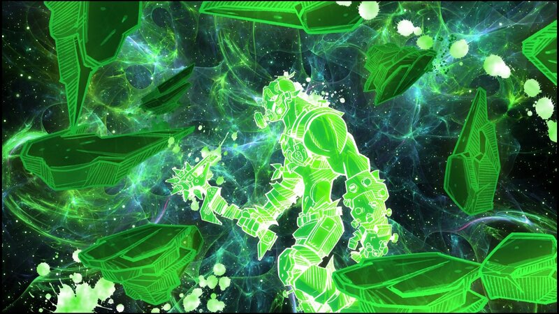 Green Robot in Space