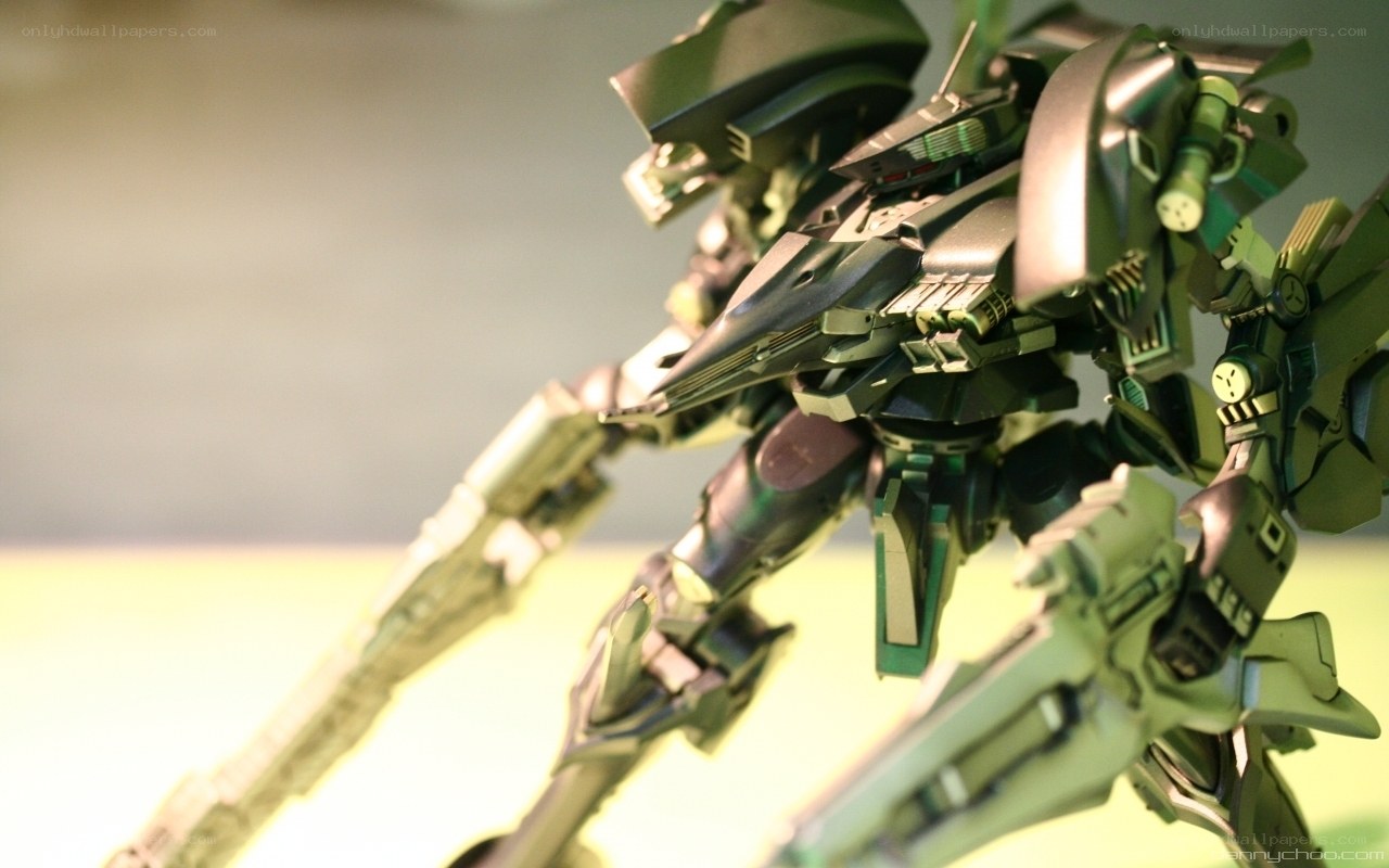 green robot model close-up