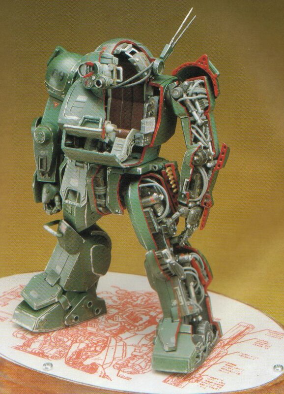 green robot model with internal mechanics