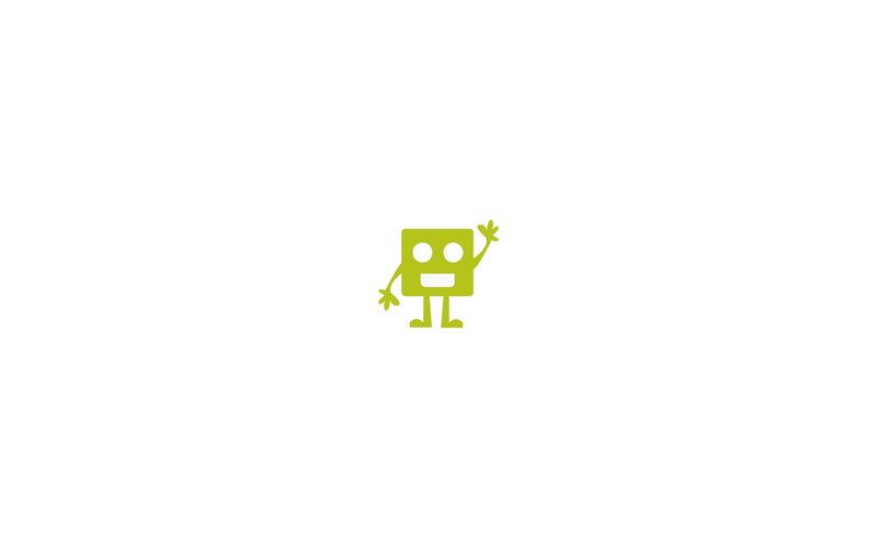 green robot waving