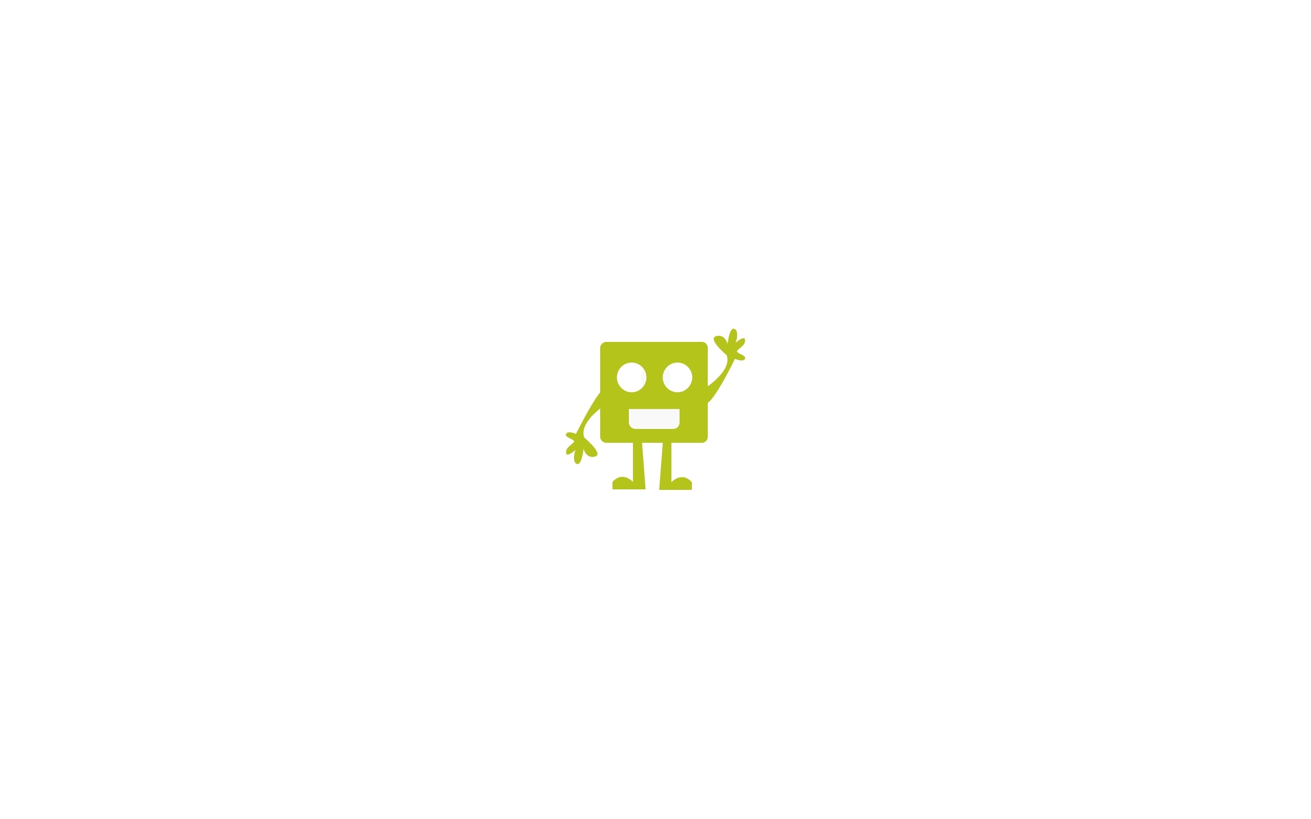 green robot waving