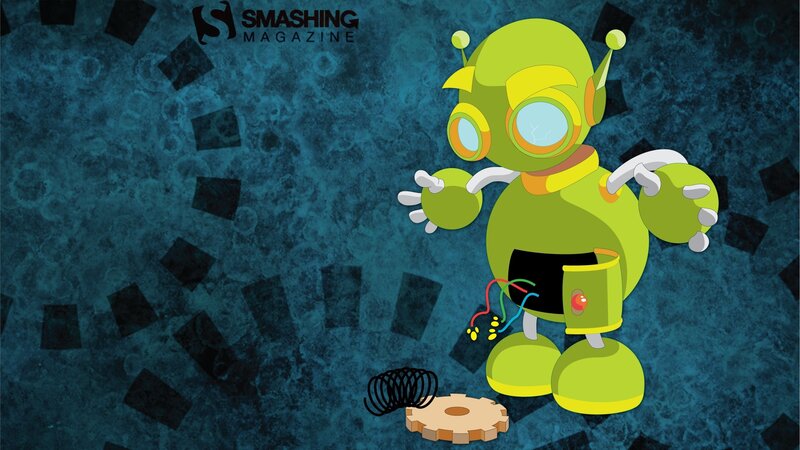 green robot with broken parts
