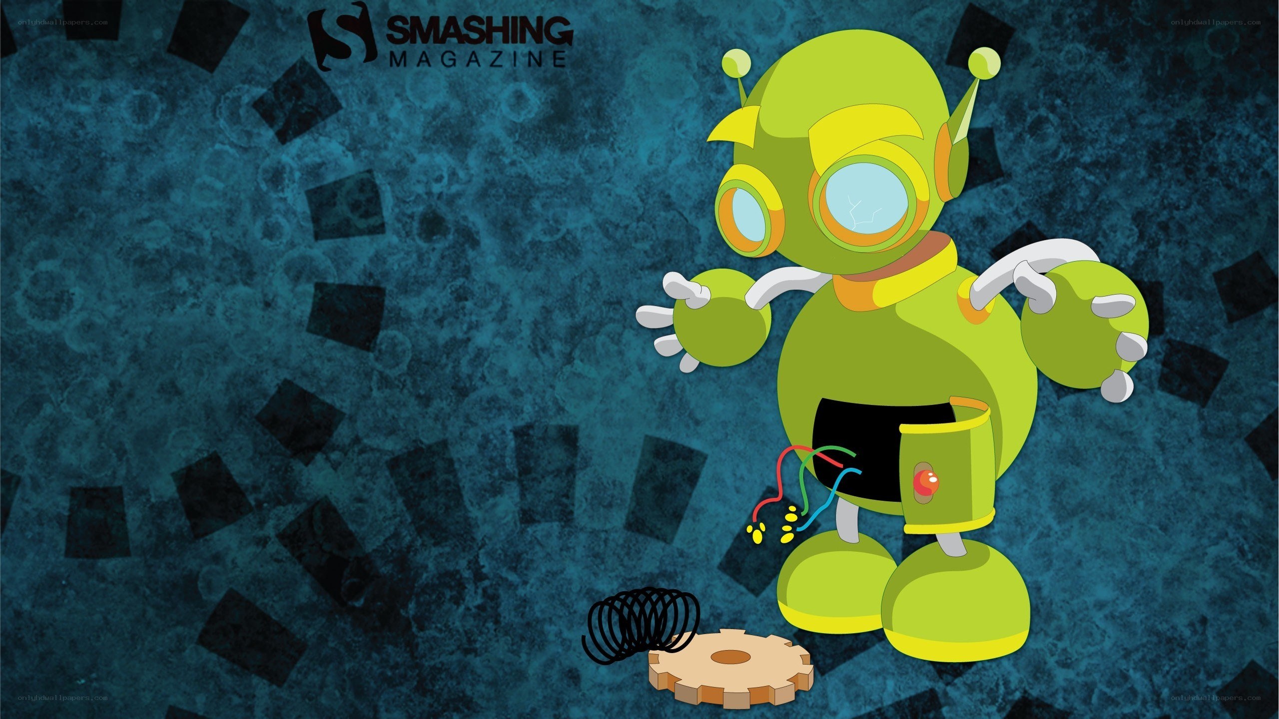 green robot with broken parts