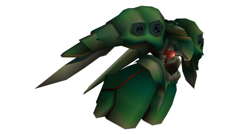 green robotic creature