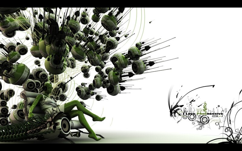green robotic entity with mechanical swarm