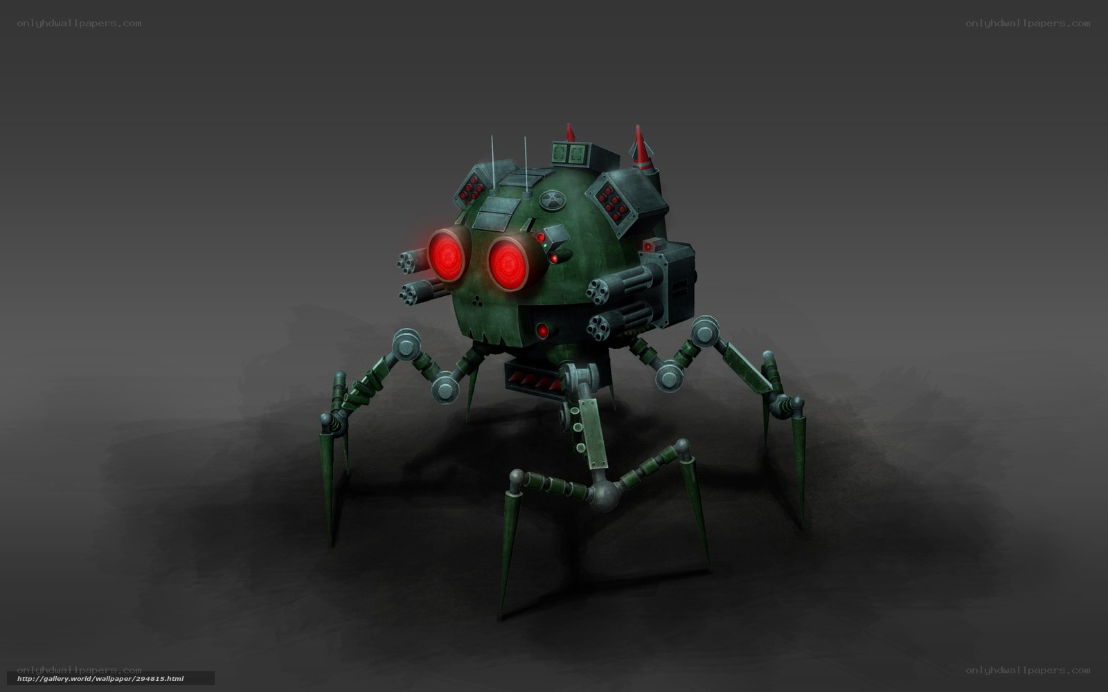 green robotic spider