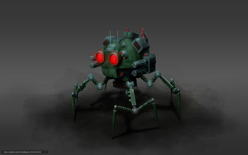 Green Robotic Spider — Dark
