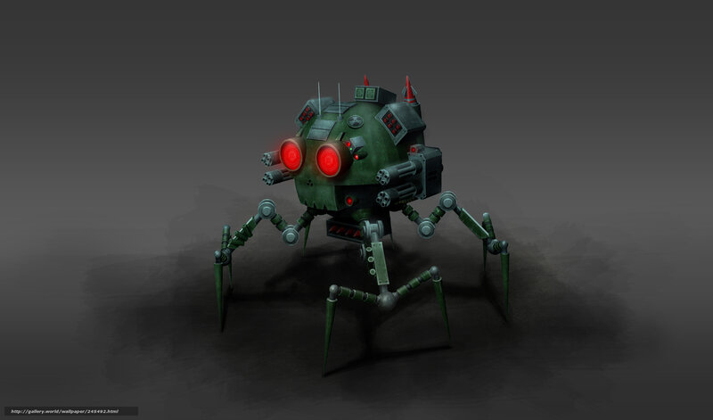 green robotic spider