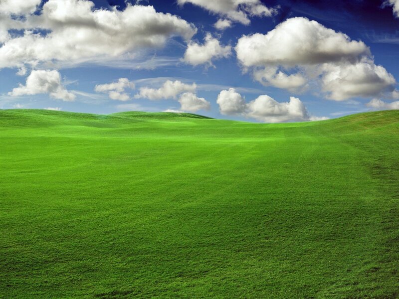 Green Rolling Hills — Afternoon, Clouds