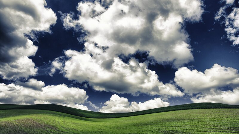 Green Rolling Hills — Dramatic, Afternoon, Photograph, Clouds, Sky