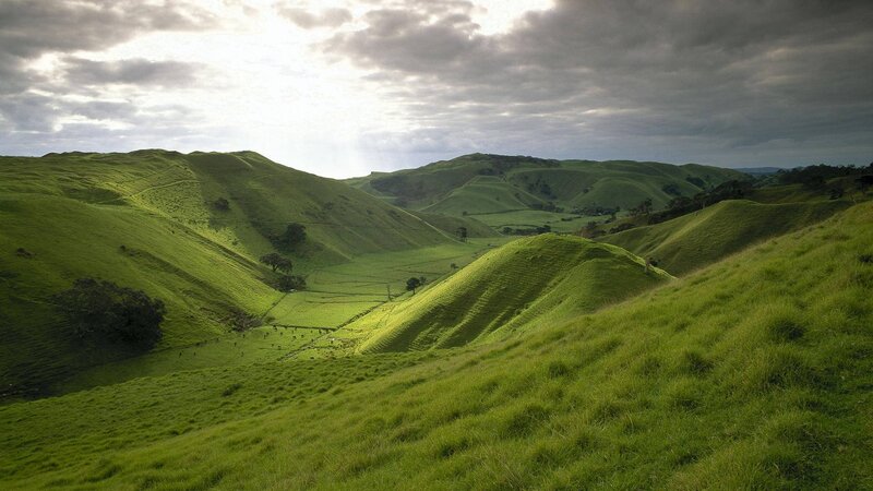 Green Rolling Hills — Dramatic, Afternoon, Photograph