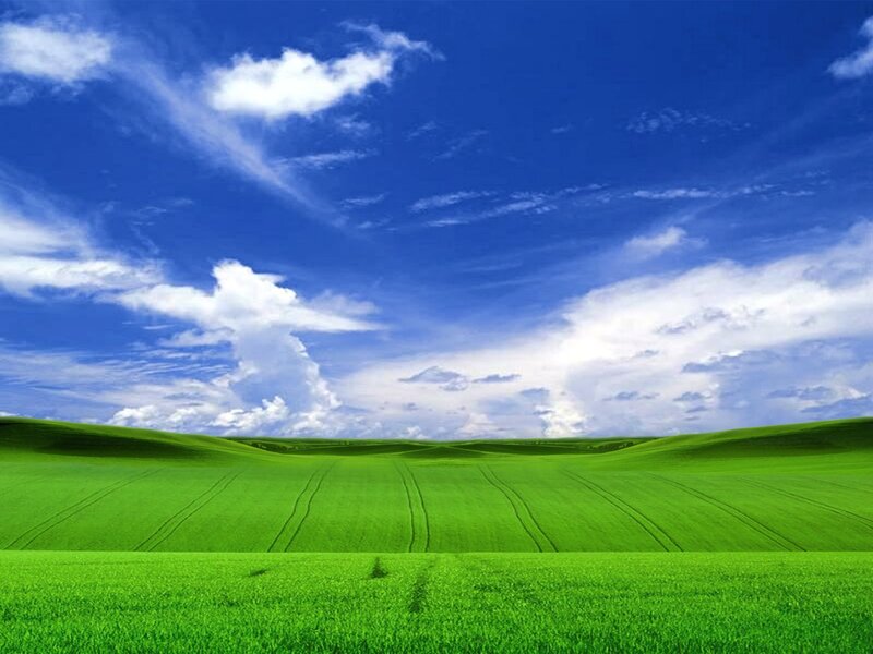 Green Rolling Hills — Serene, Afternoon, Photograph, Sky, Clouds, Fields
