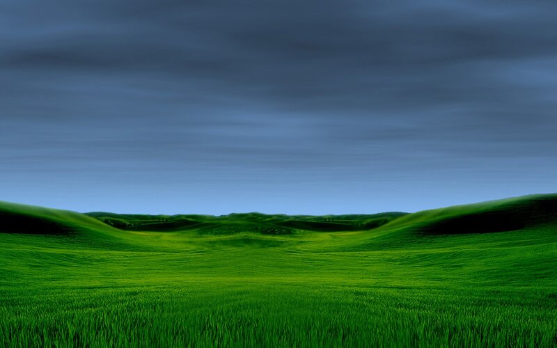 Green Rolling Hills — Serene, Night
