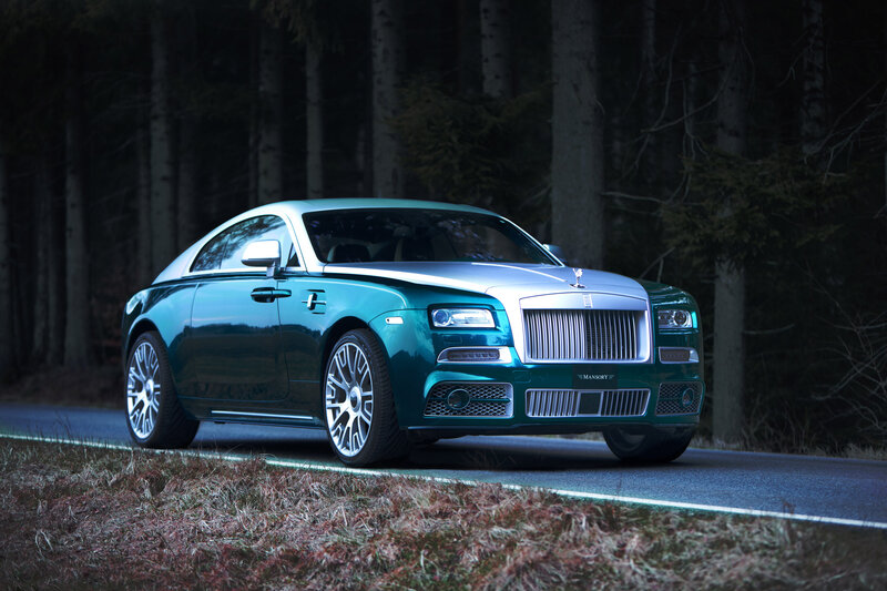 Green Rolls-Royce in forest