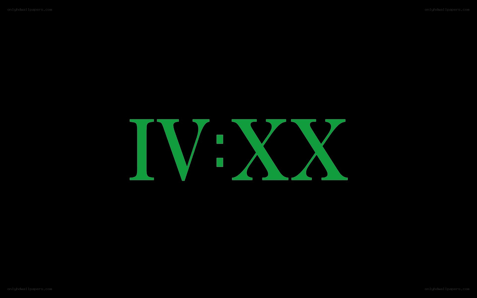 green roman numerals on black