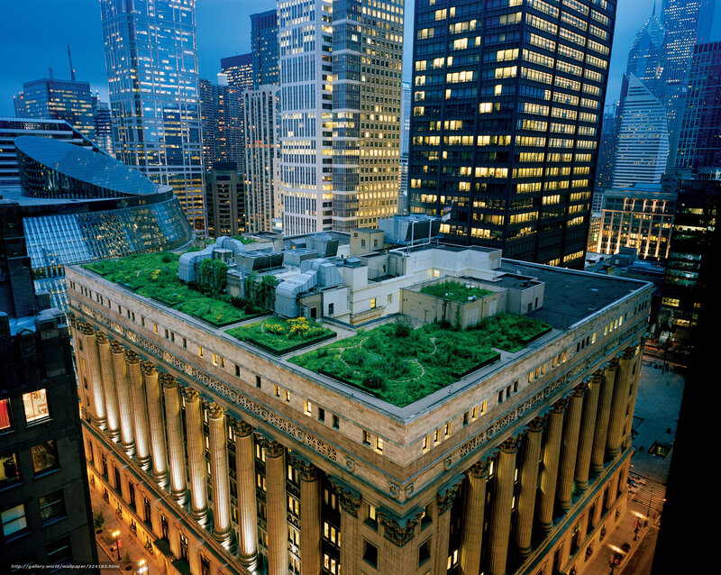 Green roof on historic building