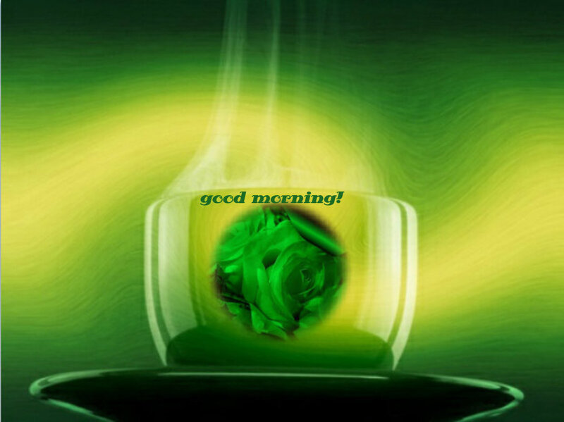 Green Rose in Glass