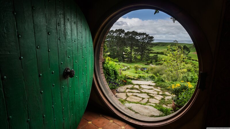 Green Round Door