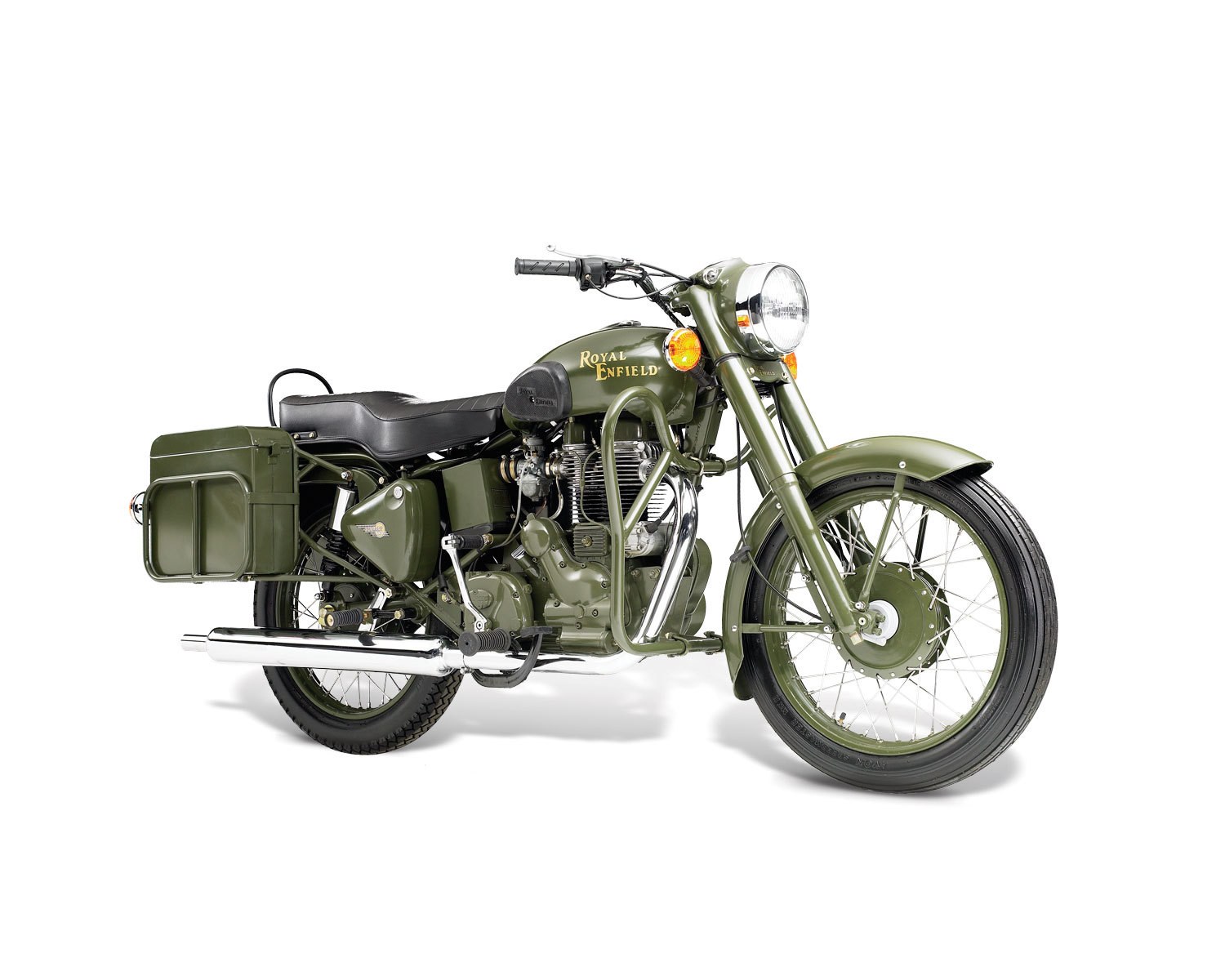 Green Royal Enfield motorcycle