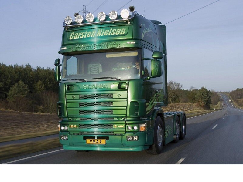 Green Scania Truck