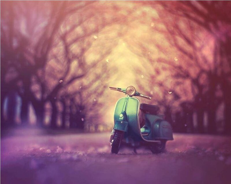 Green Scooter in Park