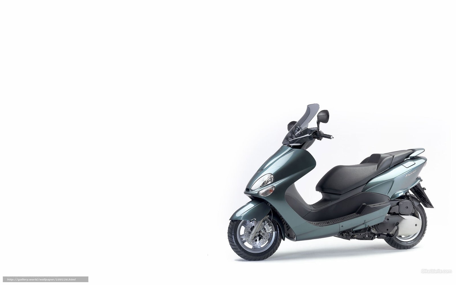 green scooter on white background