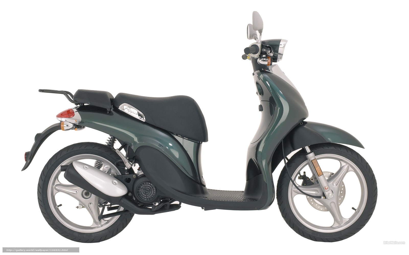 green scooter side profile