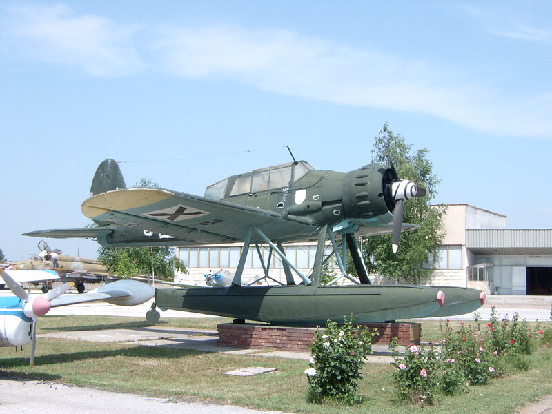 Green Seaplane on Display