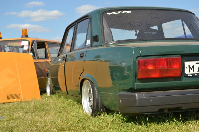 Green Sedan Car — Outdoor