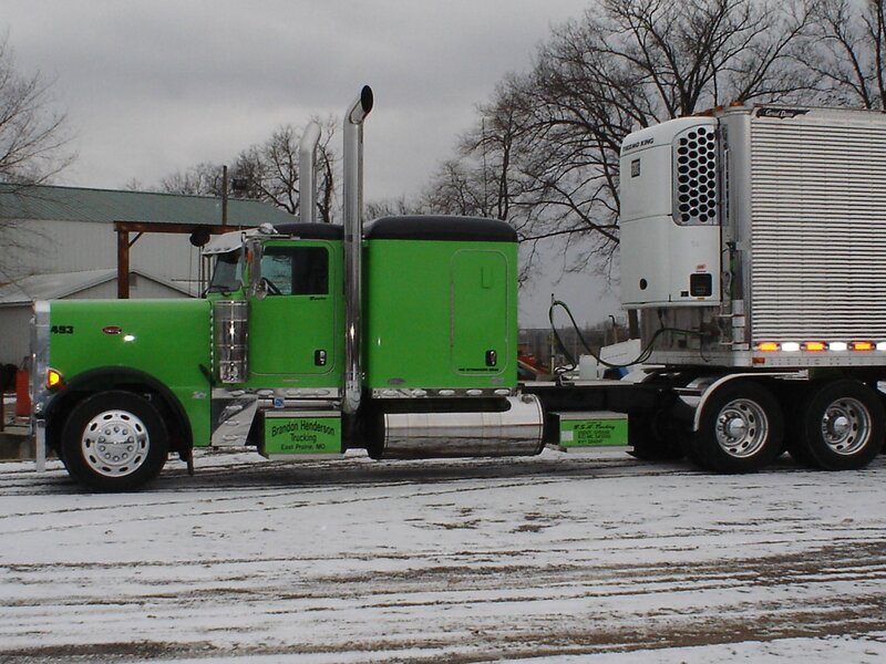 Green Semi-truck — Cold