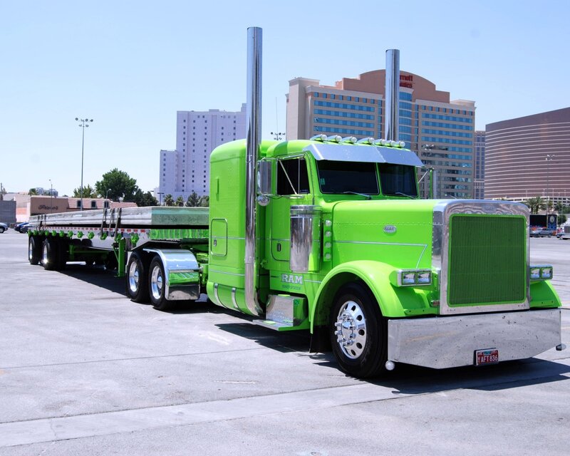 Green Semi-truck — Lime Green