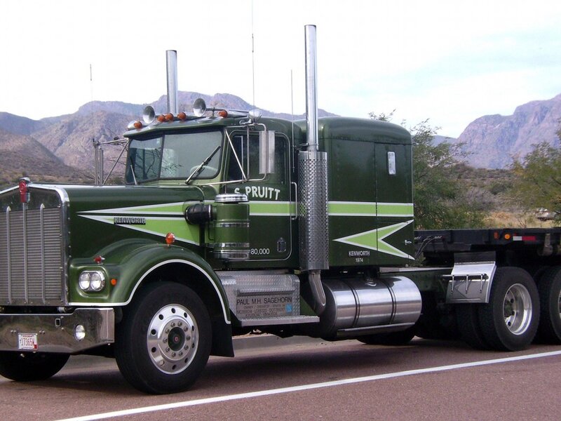 Green Semi-truck — Outdoor, Afternoon