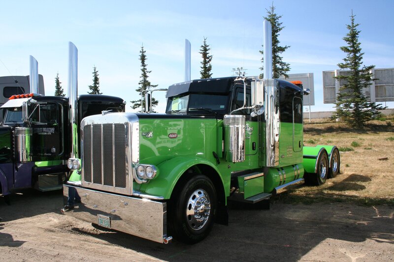 Green Semi-truck — Outdoor