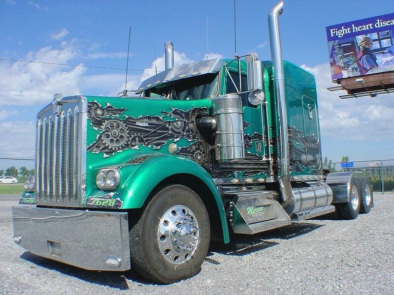 Green Semi-truck