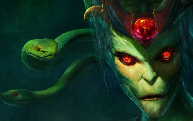 Green Serpent-headed Figure