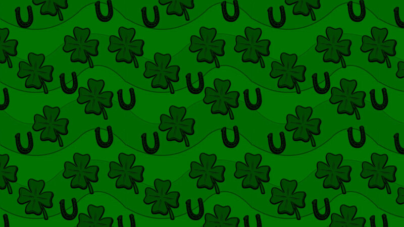green shamrock and horseshoe pattern